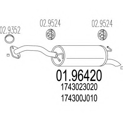 01.96420 MTS(Италия) Задня вихлопна система (Глушник). MTS