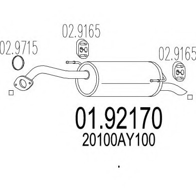 01.92170 MTS(Италия) Задня вихлопна система (Глушник). MTS