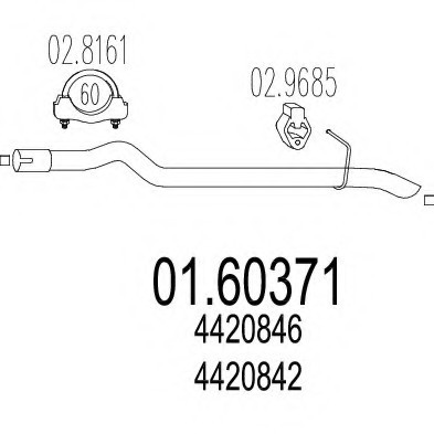 01.60371 MTS(Италия) Задня вихлопна система (Глушник). MTS