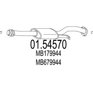 01.54570 MTS(Италия) Середня частина вихлопної системи (Резонатор) MTS