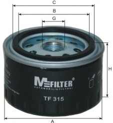 TF315 MFILTER Фильтр масляный DACIA, RENAULT (пр-во M-Filter)