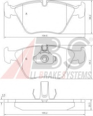 37036 ABS Колодка торм. BMW 520-528i передн. (пр-во ABS)