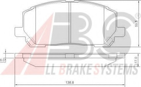 Фото колодка торм. LEXUS RX 300 передн. (пр-во ABS) 37260 ABS 37260 ABS Колодка торм. LEXUS RX 300 передн. (пр-во ABS)