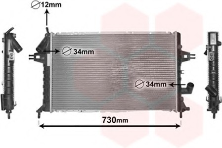 37002294 Van Wezel Радиатор ASTRAG 1.7TD MT +/-AC 00- (Van Wezel)