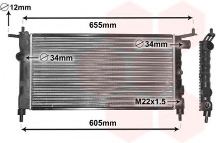 37002183 Van Wezel Радіатор CORSA B/COMBO 1.2/1.4/1.6 (Van Wezel)