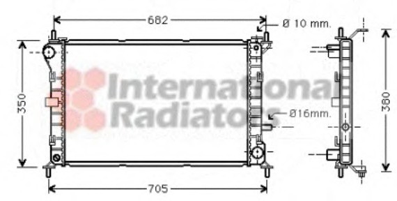 18002264 Van Wezel Радиатор FOCUS 14/6/8 MT +AC 98-05 (Van Wezel)