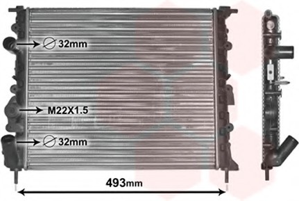 43002197 Van Wezel Радіатор CLIO 2/MEGANE 1.4/1.6 95- (Van Wezel)