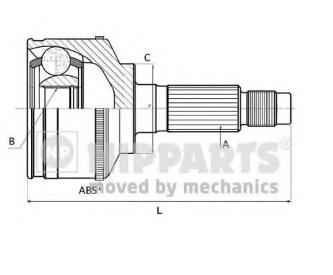 N2822150 NIPPARTS (Нидерланды) Шарнір приводного валу (ШРУС), к-кт. NIPPARTS