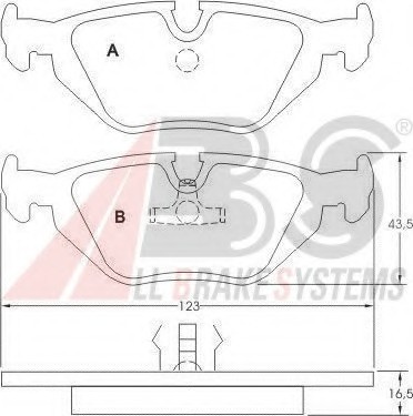 36824 ABS Колодка торм. BMW 3/5/7ser. задн. (пр-во ABS)