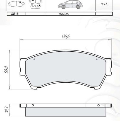 D515E DAFMI INTELLI Колодка торм. MAZDA 6 передн. (пр-во Intelli)