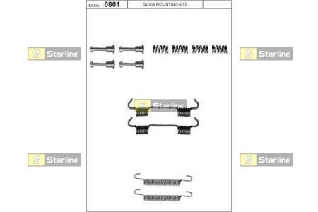 BC PR40 Starline Ремонтний комплект гальмівних колодок STARLINE