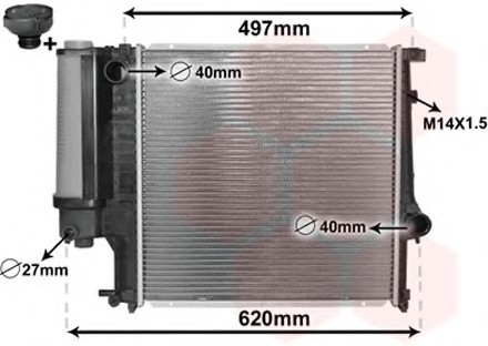 06002124 Van Wezel Радиатор BMW316/8/20/5 E36 MT 90- (Van Wezel)