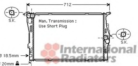 06002291 Van Wezel Радиатор E87/E90/E91 16/20 MT 04- (Van Wezel)