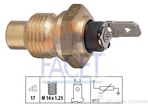 7.3007 FACET Датчик температуры охлаждающей жидкости FACET