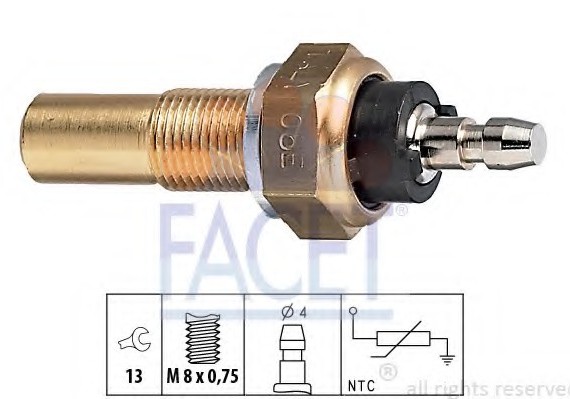 7.3068 FACET Датчик температури охолоджувальної рідини FACET