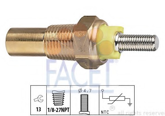 7.3028 FACET Датчик температуры охлаждающей жидкости FACET