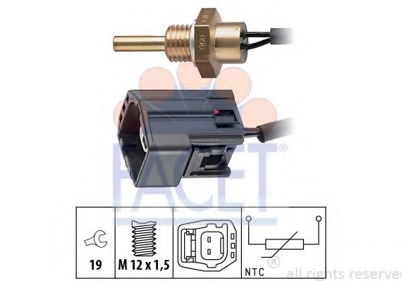 7.3304 FACET Датчик температуры охлаждающей жидкости FACET