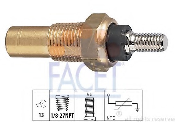 7.3124 FACET Датчик температури охолоджувальної рідини FACET