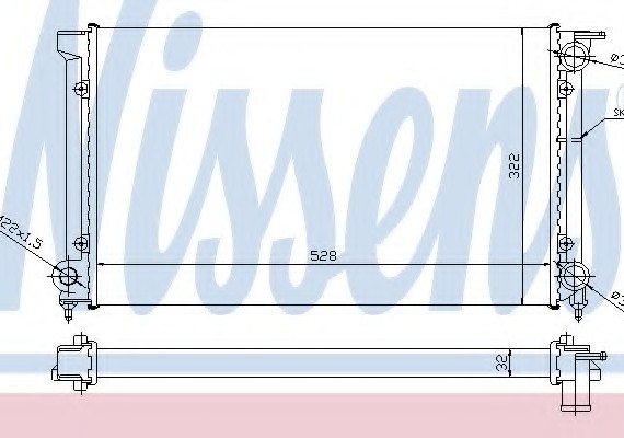 651511 NISSENS (Дания) Радиатор охлаждения SEAT, VW (пр-во Nissens)