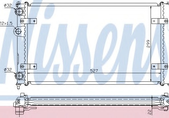 639951 NISSENS (Дания) Радиатор охлаждения SEAT, VW (пр-во Nissens)