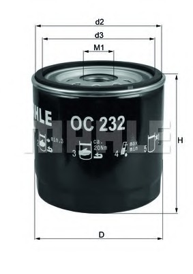 OC232 KNECHT Фильтр масляный TRANSIT (пр-во Knecht-Mahle)