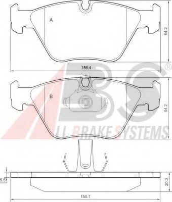 36998 ABS Колодка торм. BMW 3/5/X3 передн. (пр-во ABS)