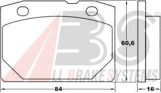 36080 ABS Колодка гальм. ВАЗ 2101-07 перед. (пр-во ABS)