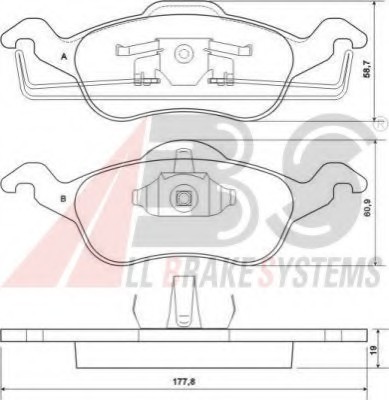 37100 ABS Колодка торм. FORD FOCUS передн. (пр-во ABS)