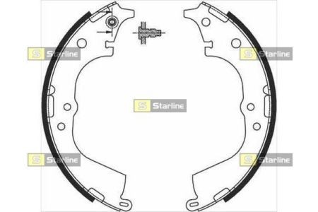 BC 07225 Starline Гальмівні колодки барабанні, к-кт. STARLINE