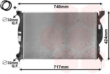 03002201 Van Wezel Радіатор AUDI A4 16/18/20 MT 00- (Van Wezel)