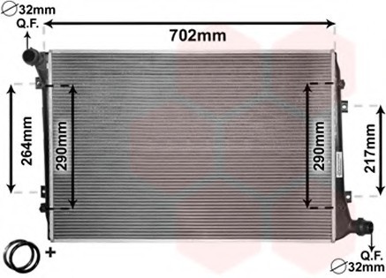 58002224 Van Wezel Радіатор PASSAT7 20TDi MT/AT 05- (Van Wezel)