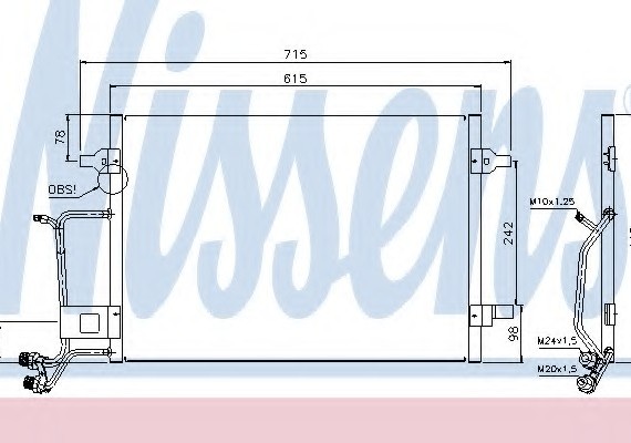 94594 NISSENS (Дания) Конденсатор кондиционера VW (пр-во Nissens)