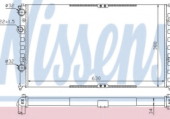 65290 NISSENS (Дания) Радиатор охлаждения SEAT,VW (пр-во Nissens)