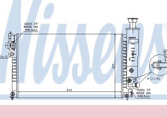 63528 NISSENS (Дания) Радиатор охлаждения PEUGEOT (пр-во Nissens)
