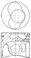 Поршень в комплекте на 1 цилиндр, STD NURAL 87-114900-35