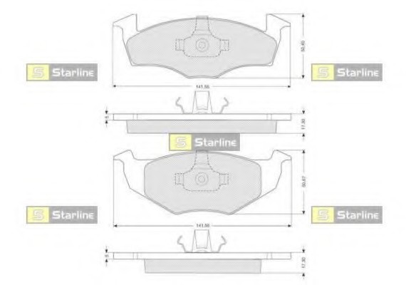 BD S006S Starline Колодки гальмівні дискові, к-кт. STARLINE