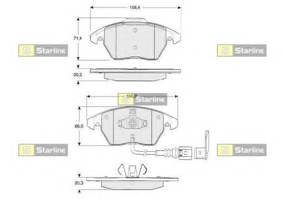 BD S833P Starline Колодки гальмівні дискові, к-кт. STARLINE