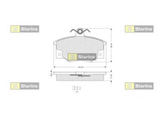 BD S029 Starline Колодки гальмівні дискові, к-кт. STARLINE