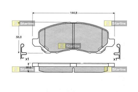 BD S147 Starline Колодки гальмівні дискові, к-кт. STARLINE