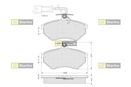 BD S235 Starline Колодки тормозные дисковые, к-кт. STARLINE