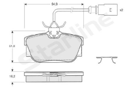 BD S207 Starline Колодки гальмівні дискові, к-кт. STARLINE