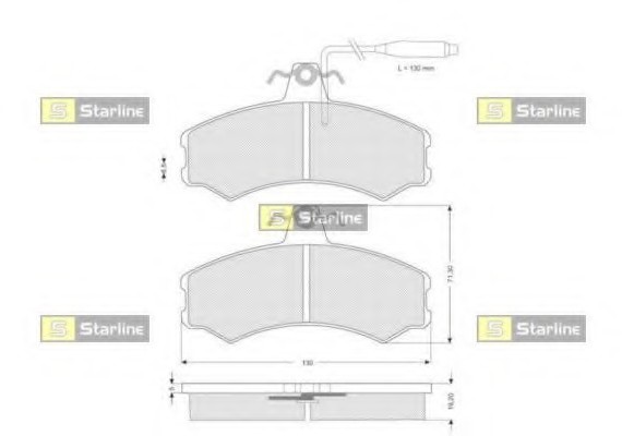 BD S108 Starline Колодки гальмівні дискові, к-кт. STARLINE