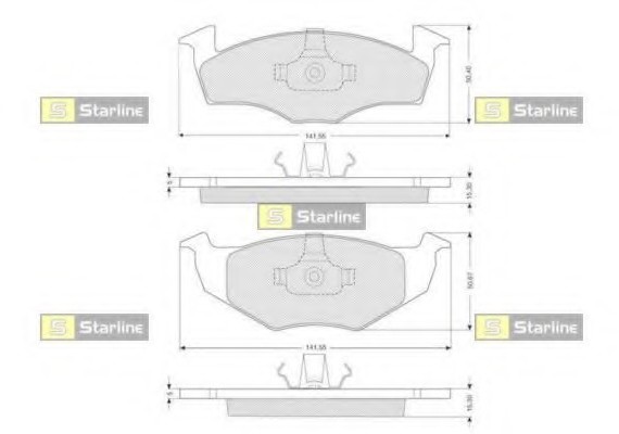 BD S072 Starline Колодки гальмівні дискові, к-кт. STARLINE