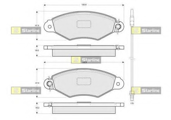 BD S085 Starline Колодки тормозные дисковые, к-кт. STARLINE