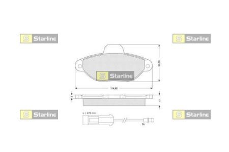 BD S057 Starline Колодки гальмівні дискові, к-кт. STARLINE