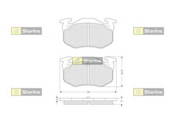 BD S055 Starline Колодки гальмівні дискові, к-кт. STARLINE