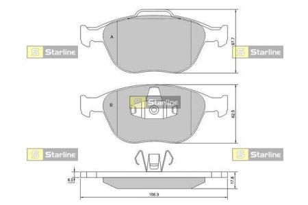 BD S428 Starline Колодки тормозные дисковые, к-кт. STARLINE