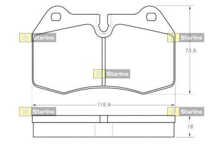 BD S351 Starline Колодки гальмівні дискові, к-кт. STARLINE