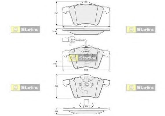 BD S354 Starline Колодки гальмівні дискові, к-кт. STARLINE