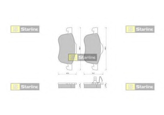 BD S371 Starline Колодки тормозные дисковые, к-кт. STARLINE